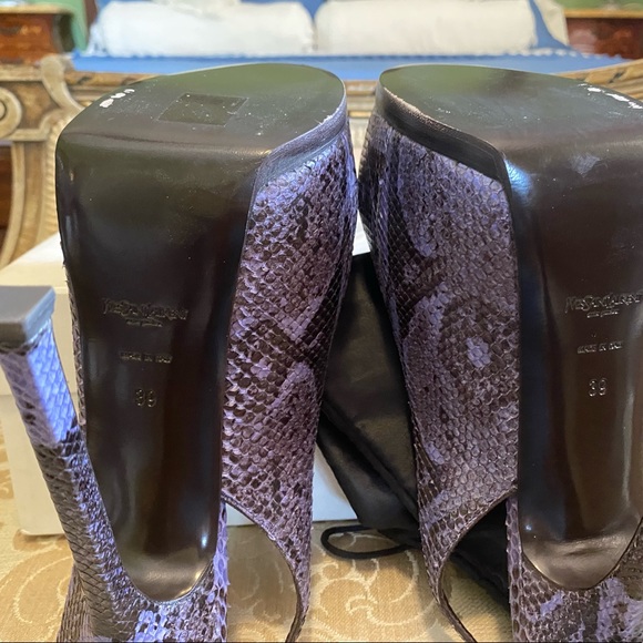 YSL Saint Laurent Tribtoo snakeskin Slingback Boa Exotico FCTUTU Pumps Purple 39 - Picture 7 of 16